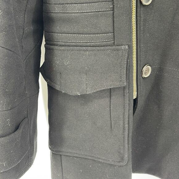 Reiss wool blend double breasted asymmetrical zip midi winter coat sz S - Picture 5 of 7